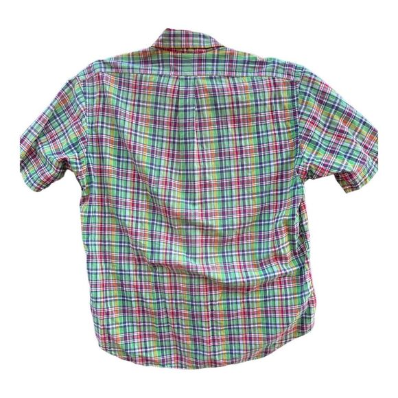 Vintage Ralph Lauren M Blake Madras‎ Plaid Cotton Button Down Shirt Short Sleeve - Picture 5 of 5